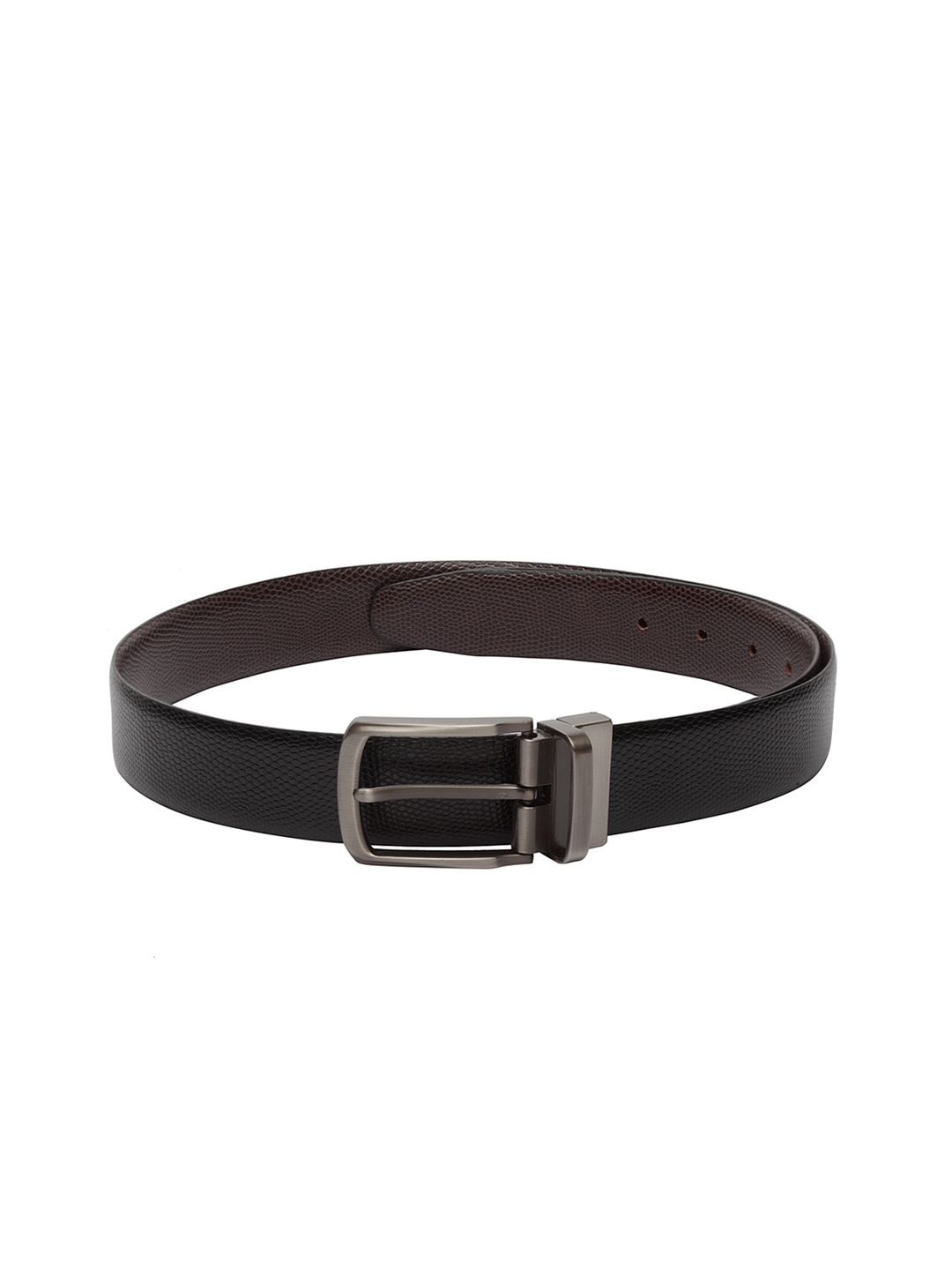 

amicraft Men Black & Brown Reversible Textured Belt