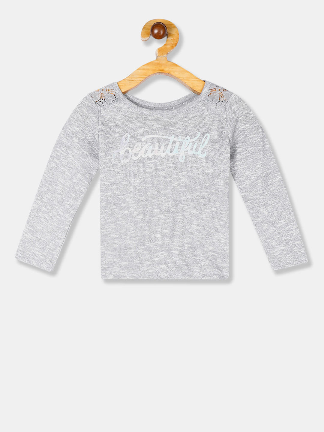 

The Childrens Place Girls Grey Embellished Top