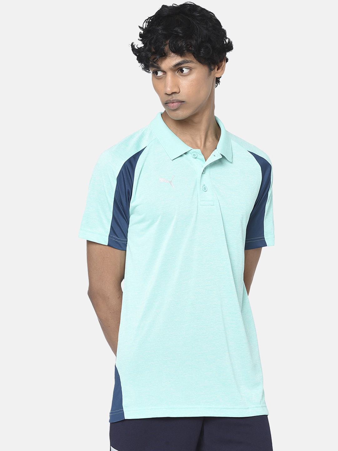 

Puma Men Sea Green Colourblocked Training Polo T-shirt