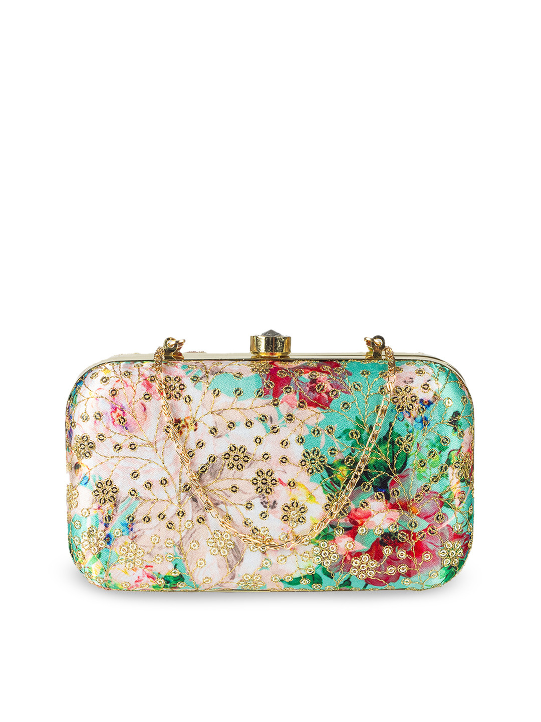 

PARIZAAT BY SHADAB KHAN Multicoloured Embroidered Box Clutch, Multi
