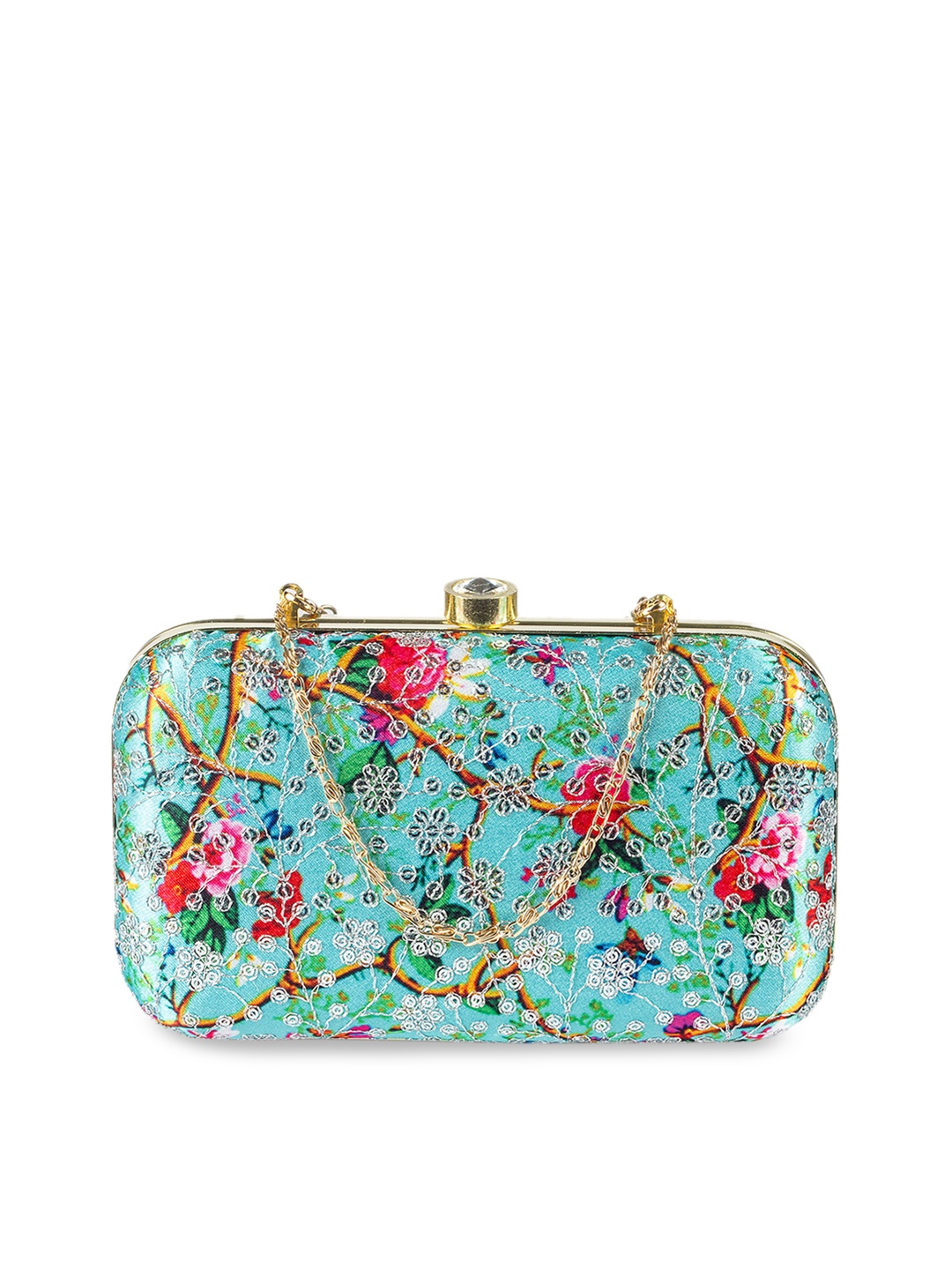 

PARIZAAT BY SHADAB KHAN Blue & Pink Embroidered Clutch