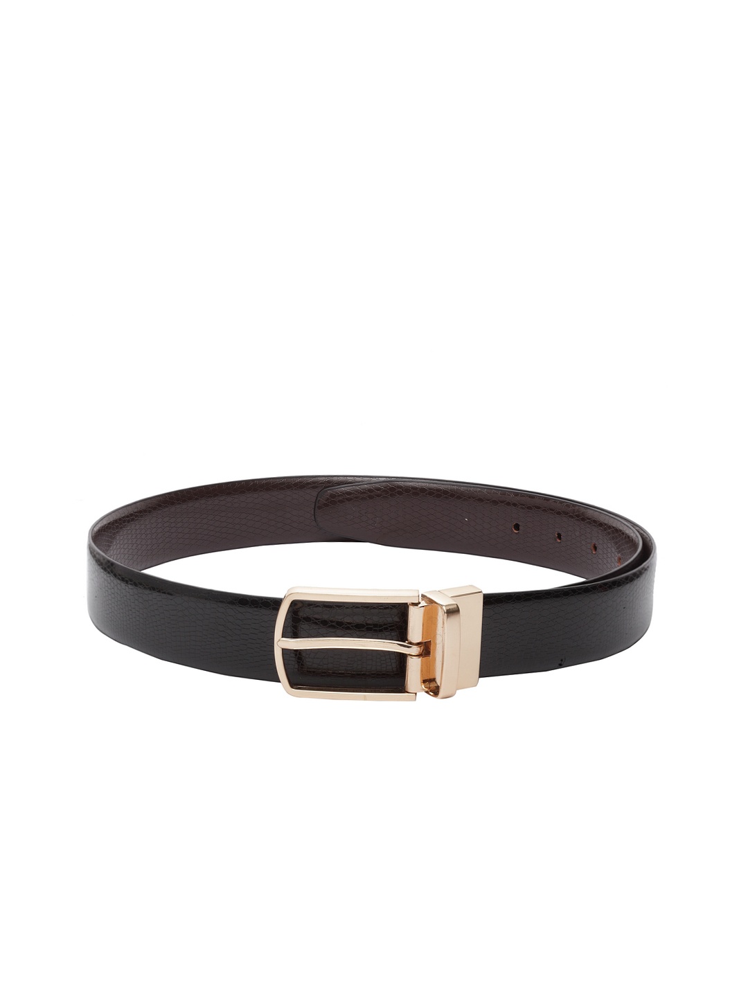 

amicraft Men Black & Brown Reversible Textured Belt