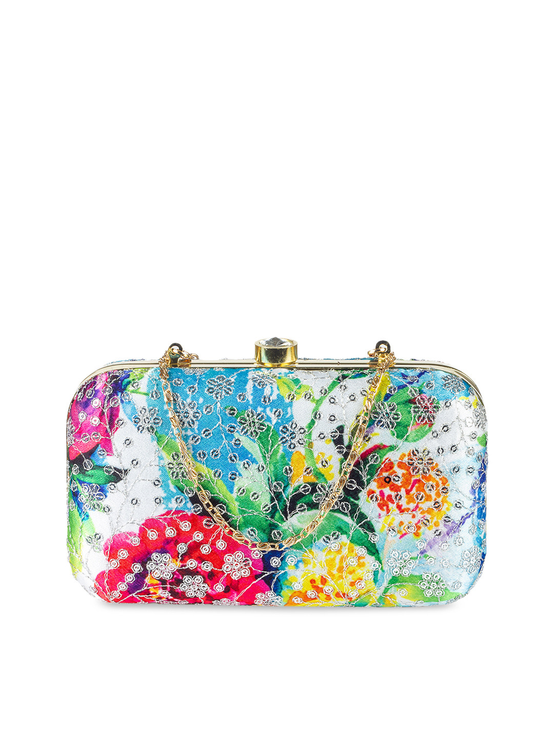 

PARIZAAT BY SHADAB KHAN Green & Blue Embroidered Clutch