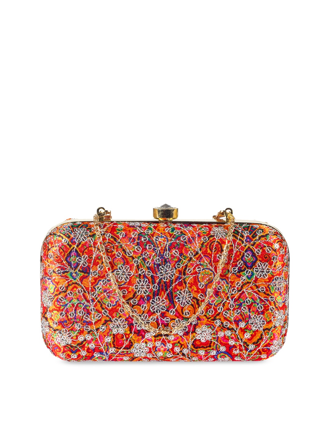 

PARIZAAT BY SHADAB KHAN Multicoloured Embroidered Box Clutch, Multi