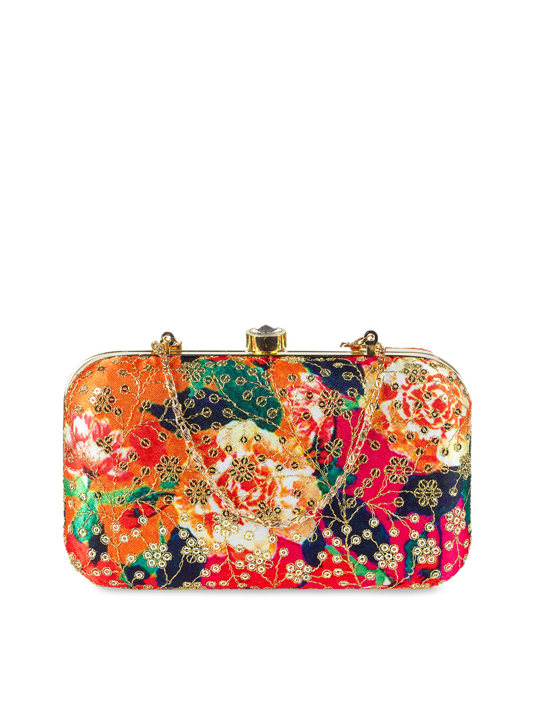 

PARIZAAT BY SHADAB KHAN Multicoloured Embroidered Box Clutch, Multi