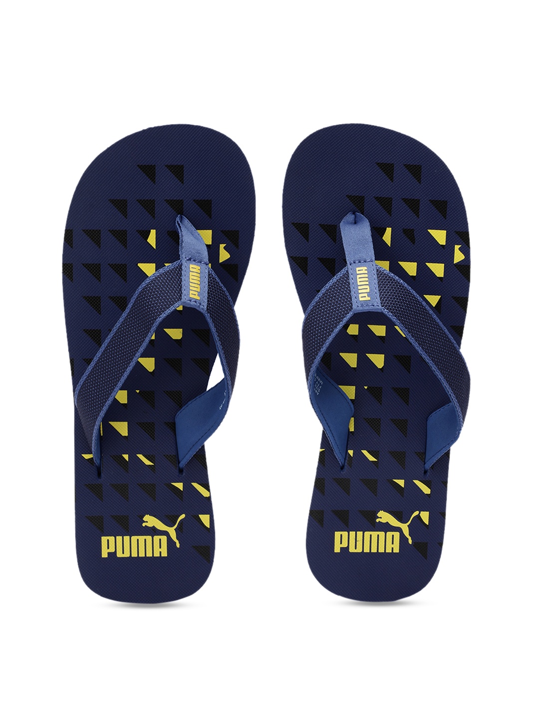 

Puma Unisex Navy Blue Yellow Tetris Printed Thong Flip-Flops