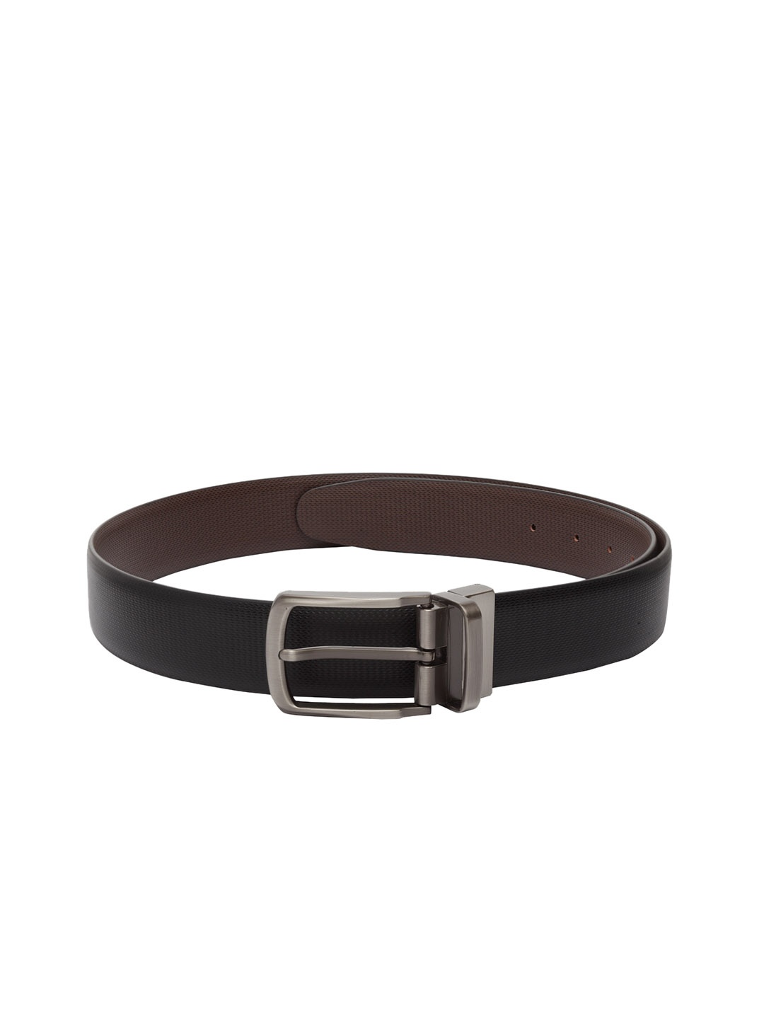 

amicraft Men Black & Brown Reversible Textured Belt
