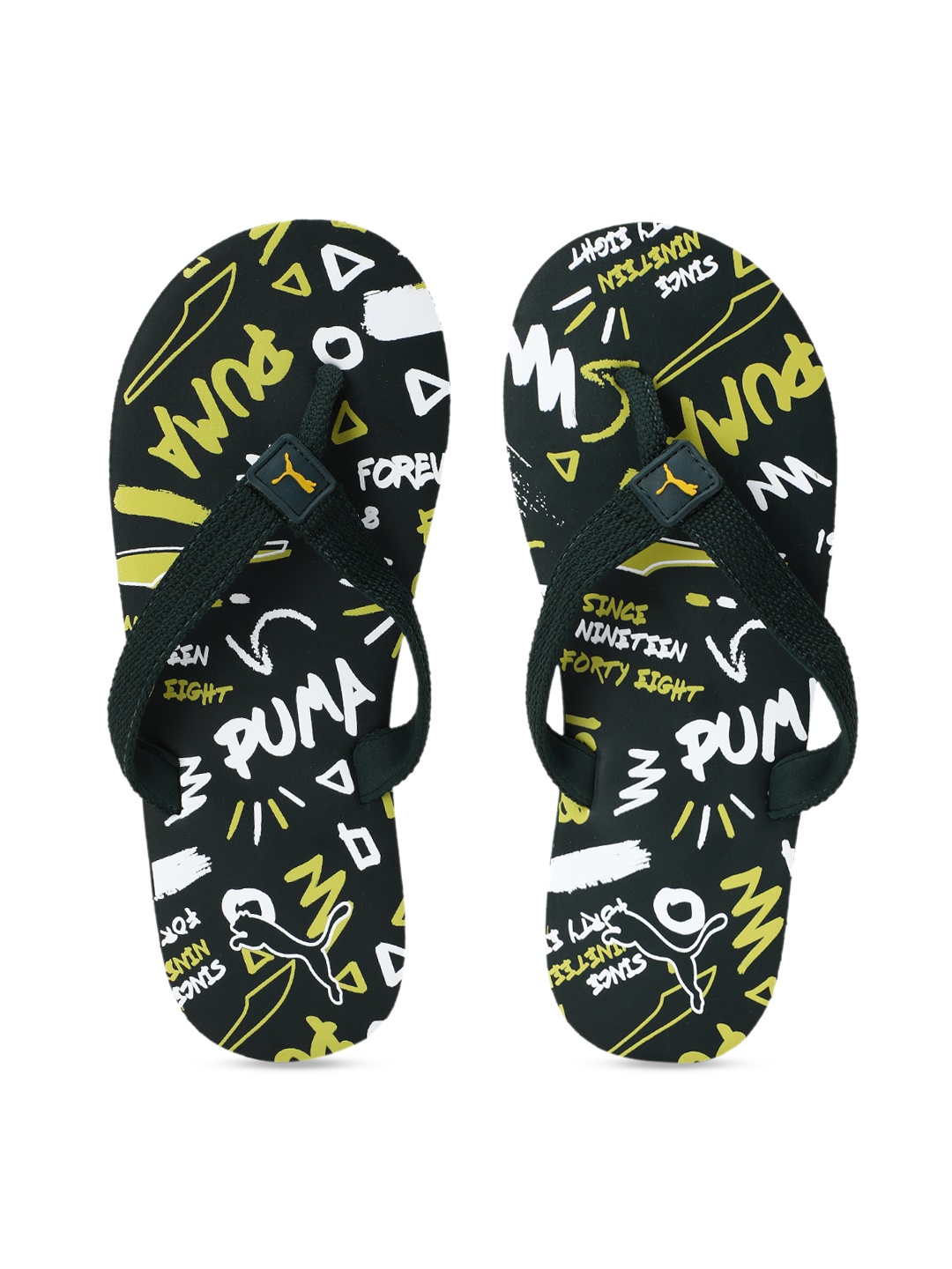 

Puma Unisex Black Yellow Epic Toss Jr X2 Printed Thong Flip-Flops