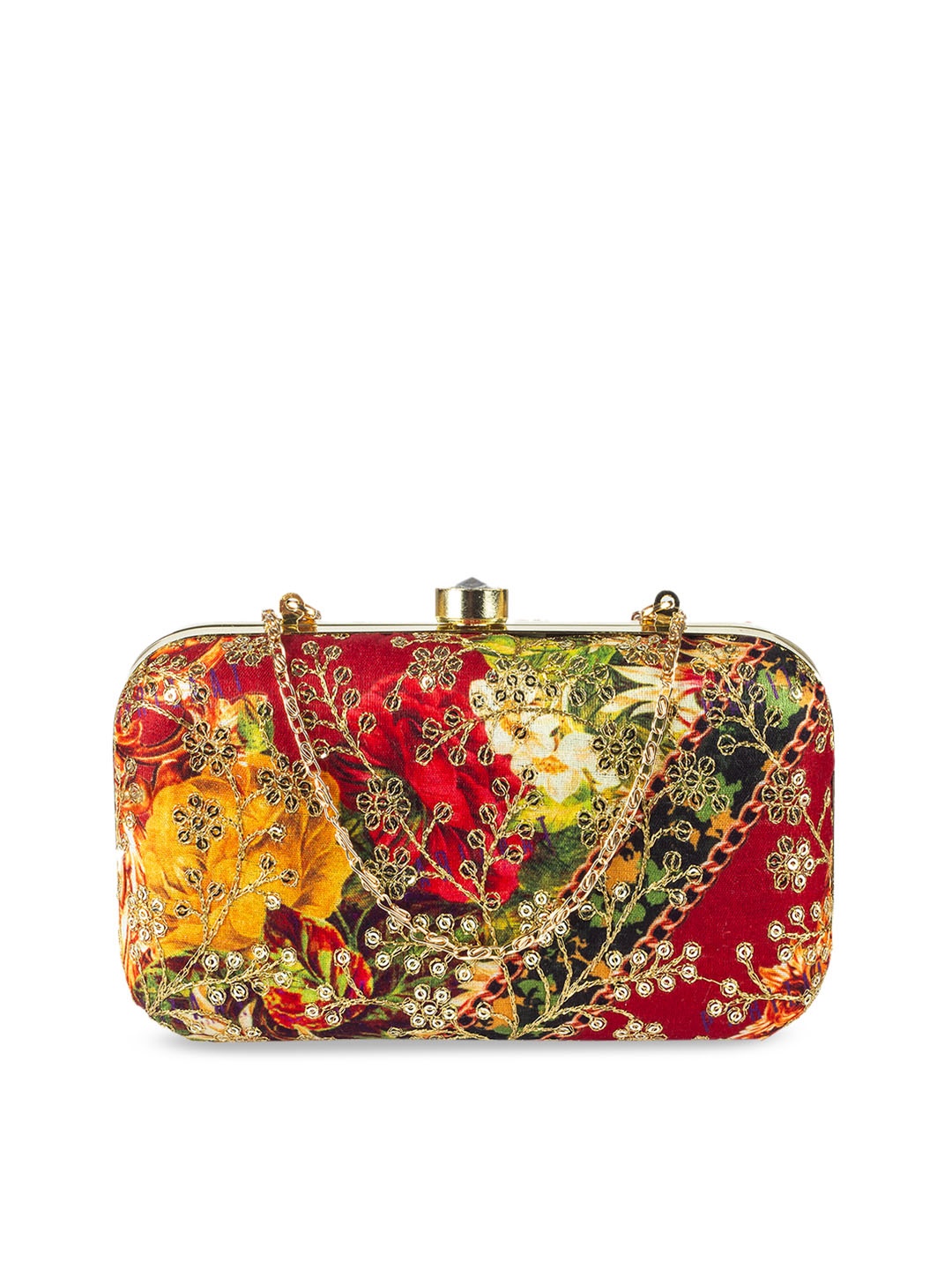 

PARIZAAT BY SHADAB KHAN Red & Yellow Embroidered Embroidered Clutch