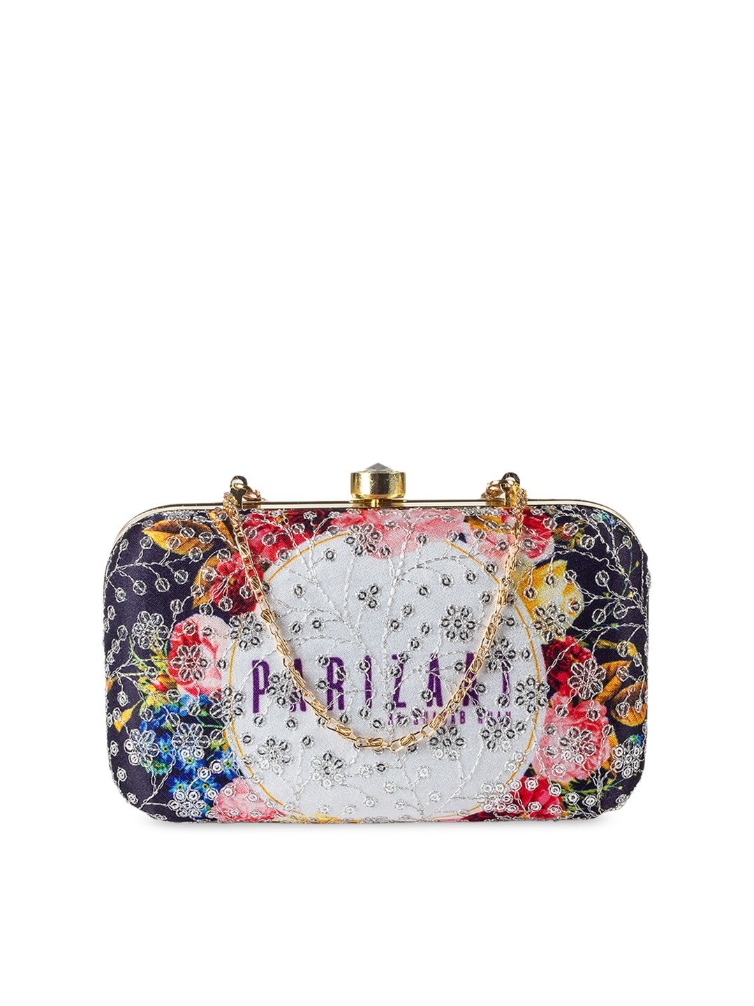 

PARIZAAT BY SHADAB KHAN Multicoloured Embroidered Box Clutch, Multi