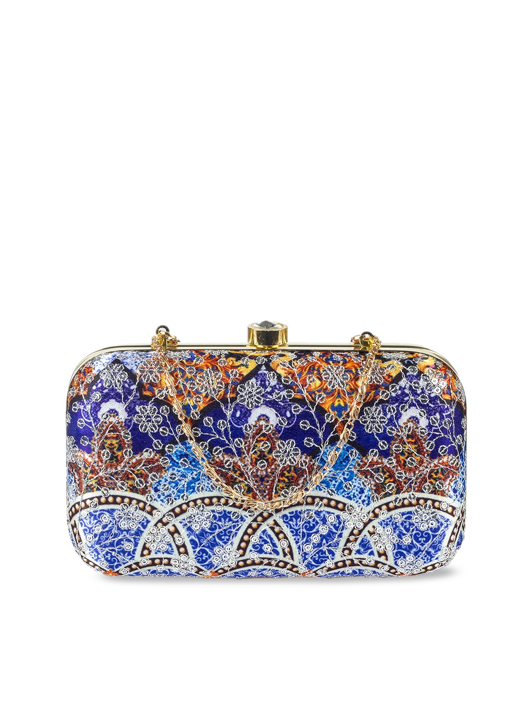 

PARIZAAT BY SHADAB KHAN Blue Embellished Box Clutch