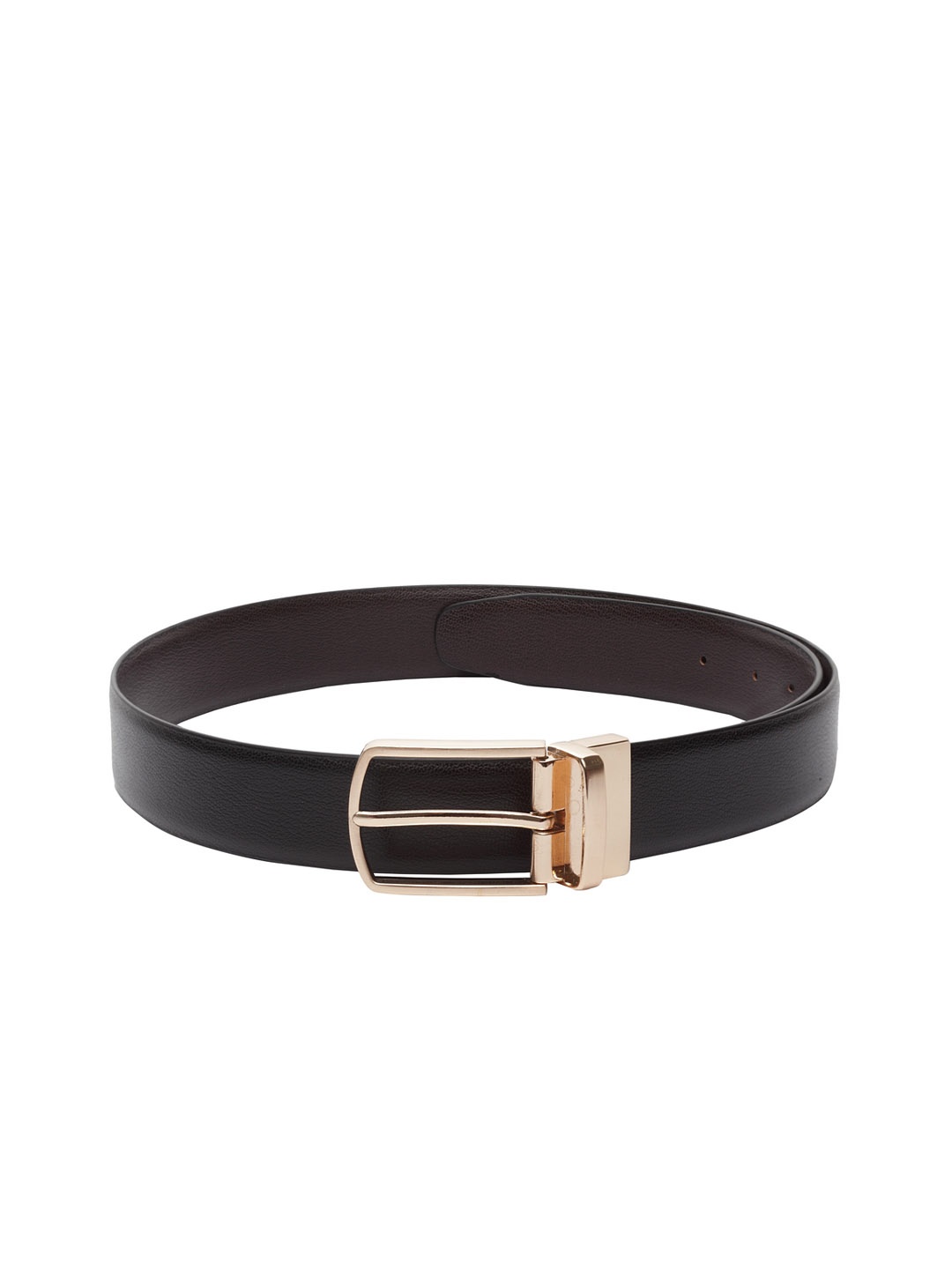 amicraft Men Black & Brown Textured Reversible Belt