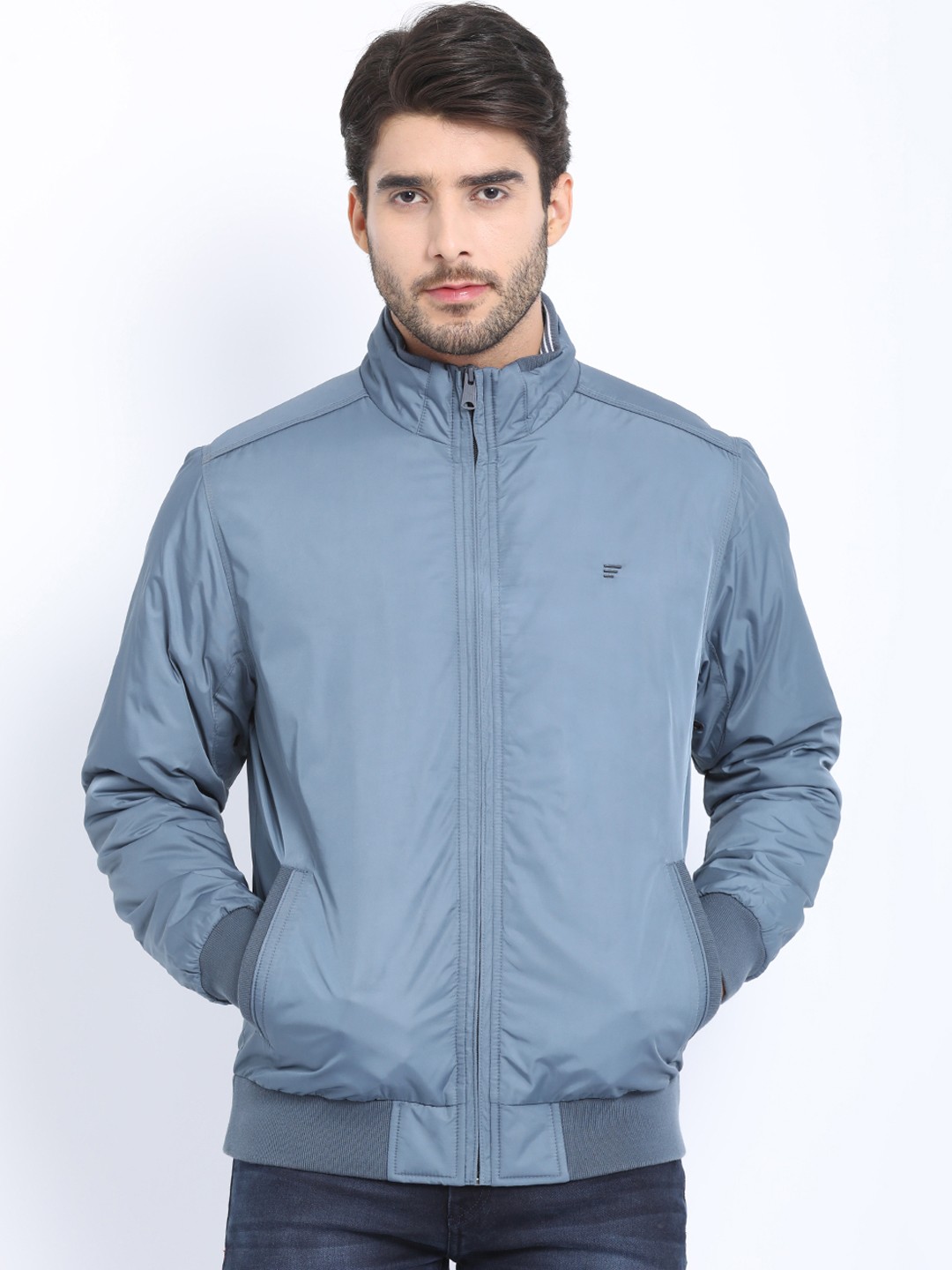 

t-base Men Blue Solid Lightweight Padded Jacket