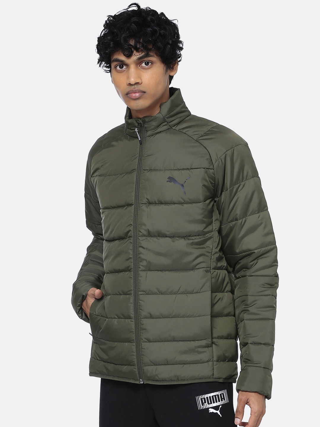 

Puma Men Olive Green Solid WarmCell Ultralight Puffer Jacket
