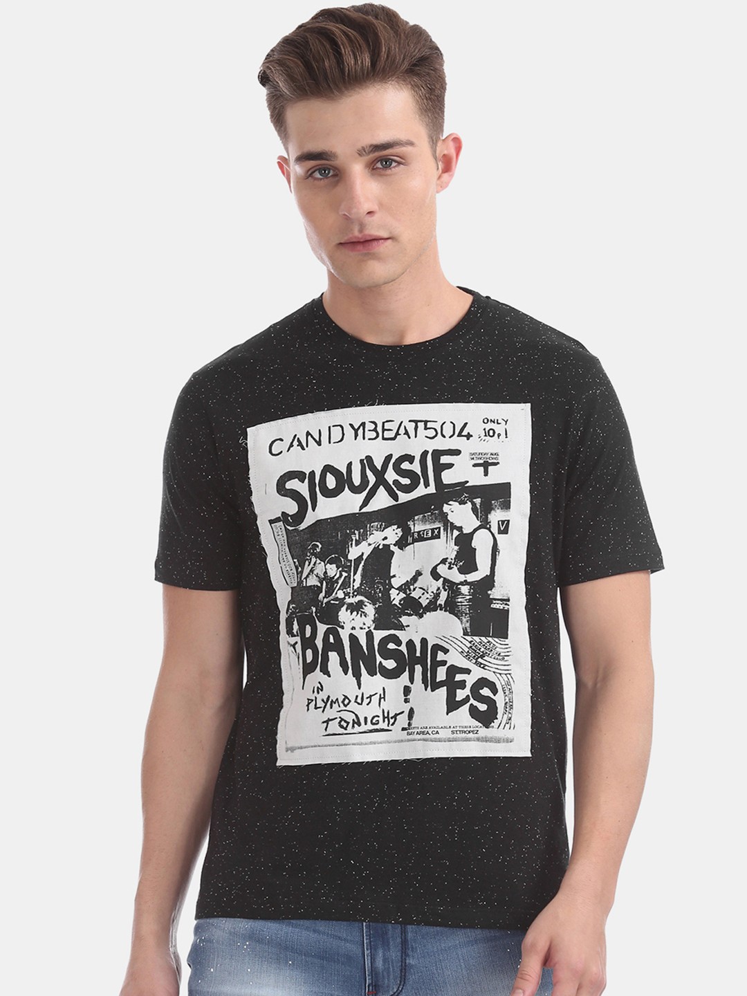 

Colt Men Black Printed Round Neck T-shirt