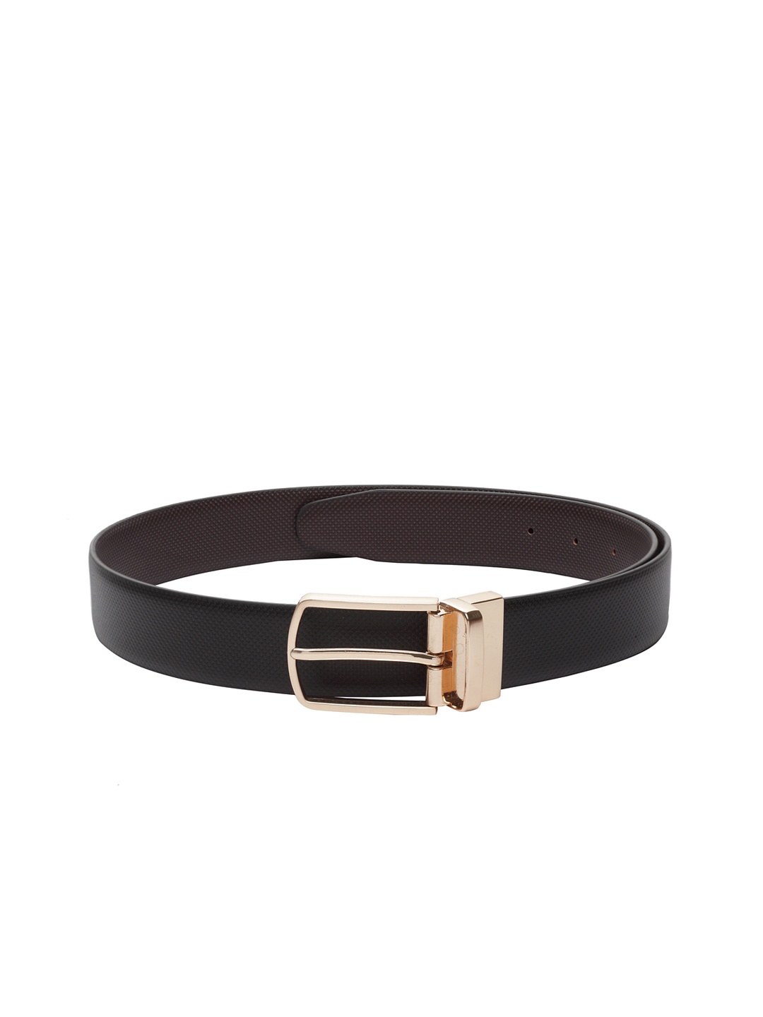 amicraft Men Black & Brown Textured Reversible Belt