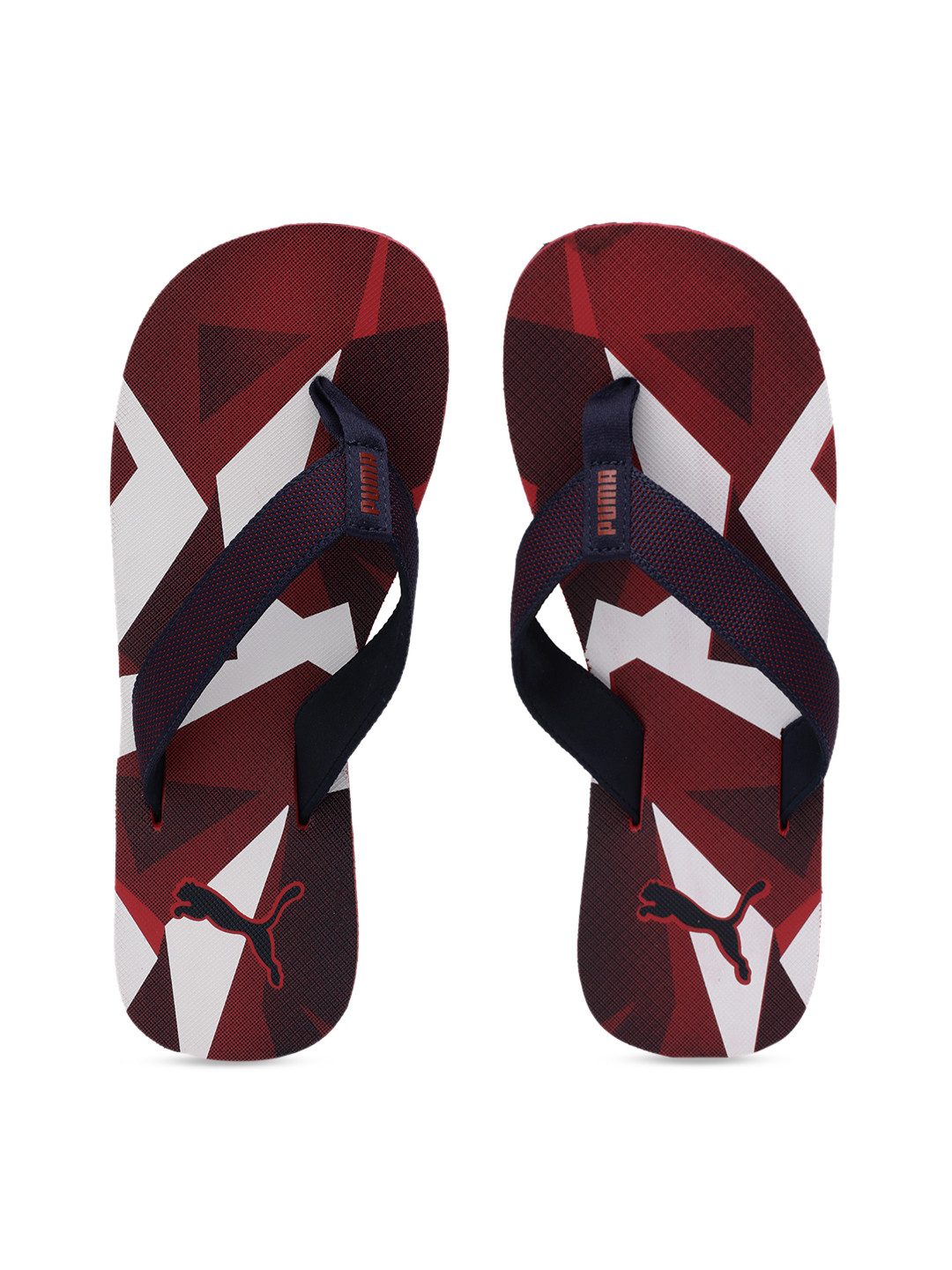 

Puma Unisex Navy Blue Maroon James Printed Thong Flip-Flops