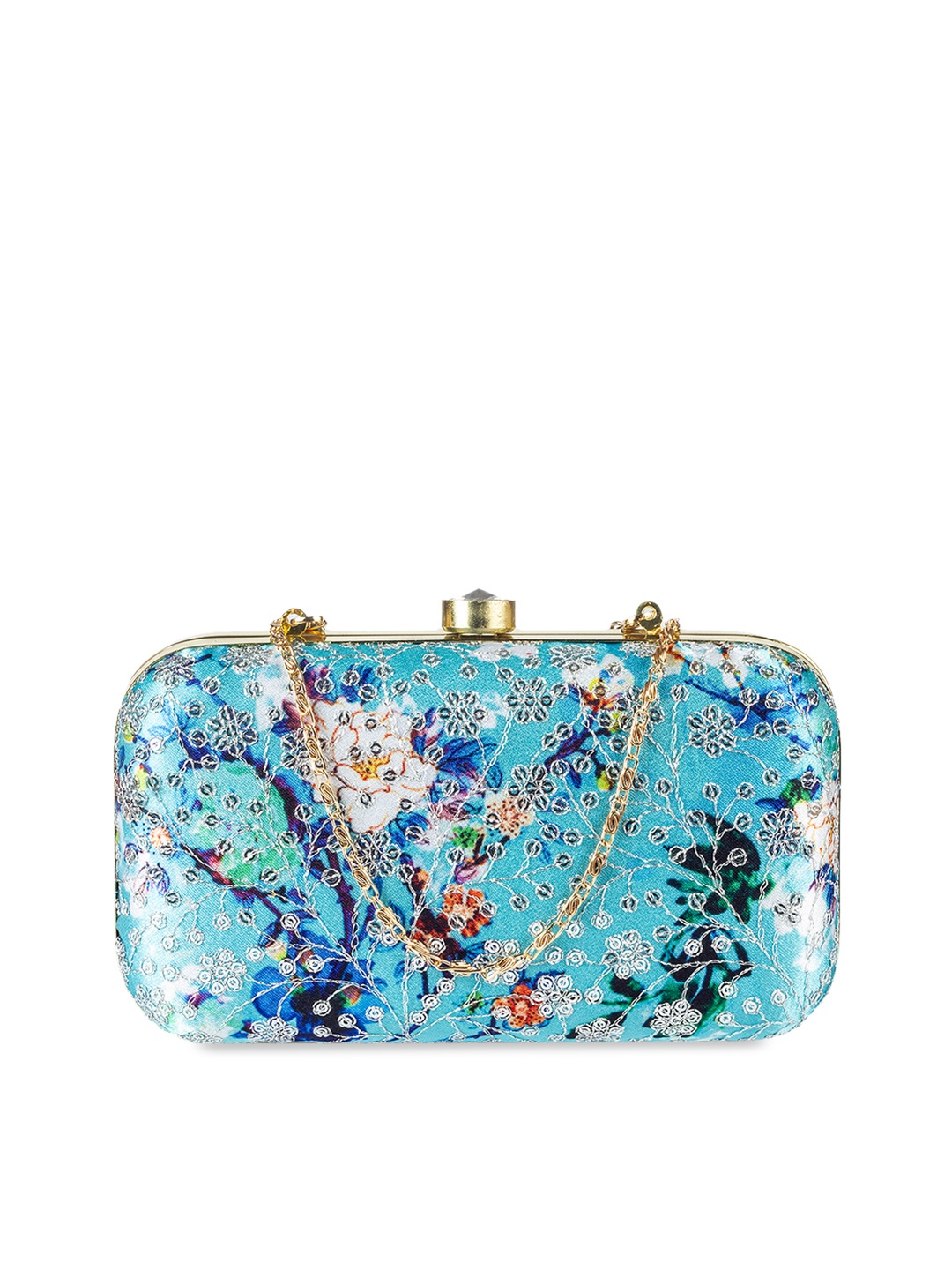 

PARIZAAT BY SHADAB KHAN Blue & White Embroidered Clutch