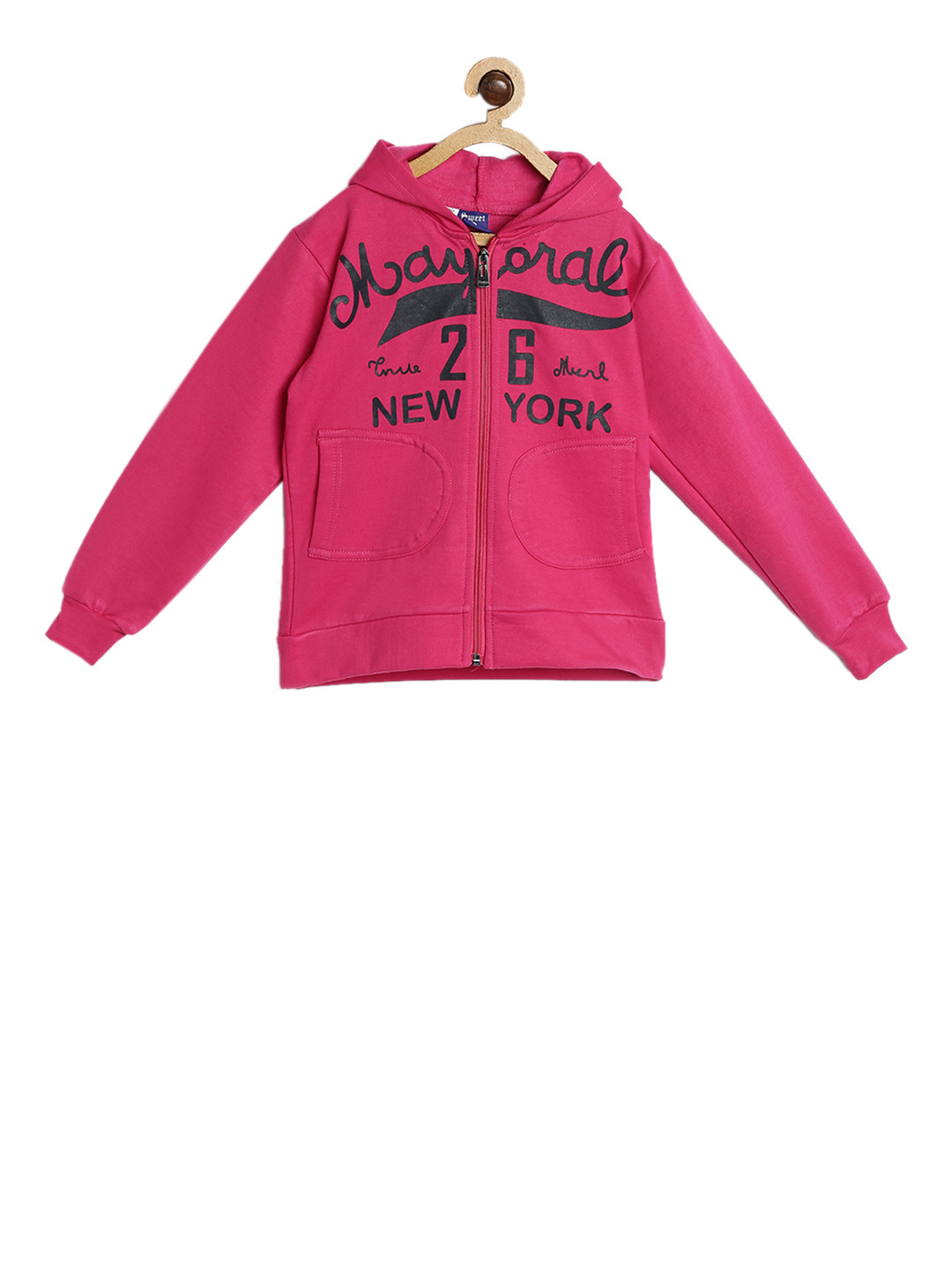 

SWEET ANGEL Boys Pink Printed Hooded Sweatshirt