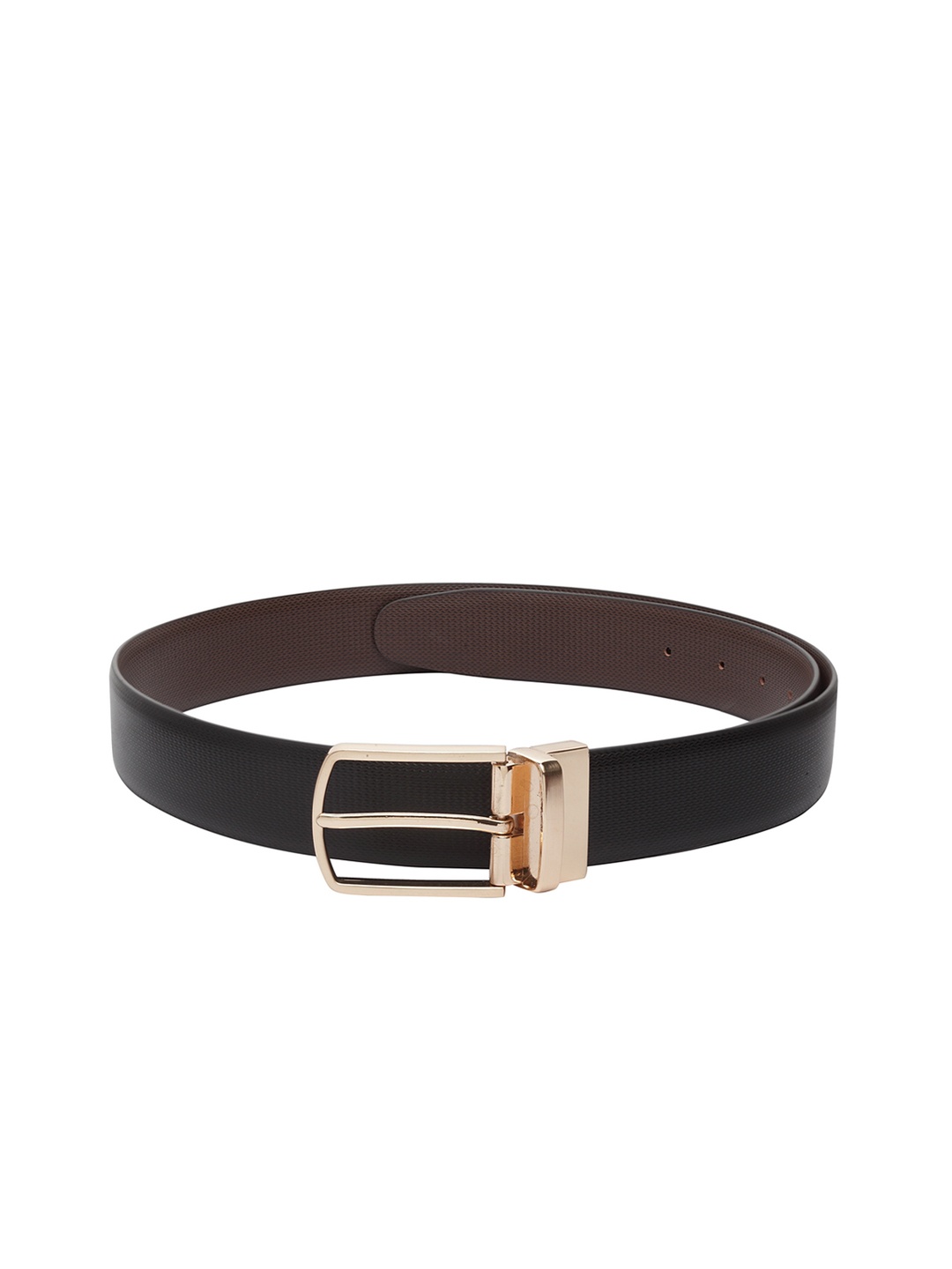 

amicraft Men Black & Brown Textured Reversible Belt