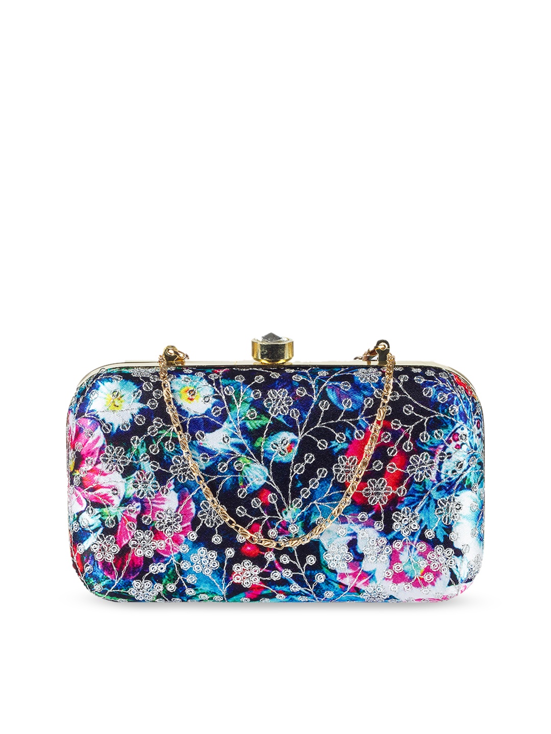 PARIZAAT BY SHADAB KHAN Blue & Pink Embroidered Clutch