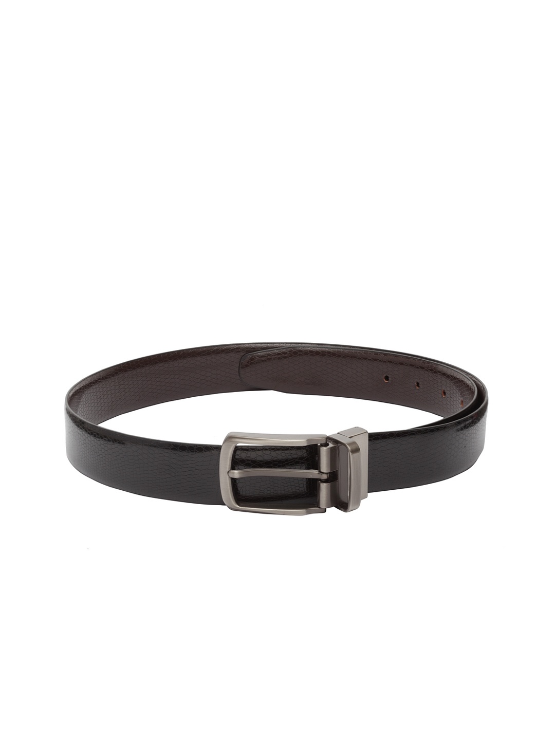 

amicraft Men Black & Brown Textured Reversible Belt