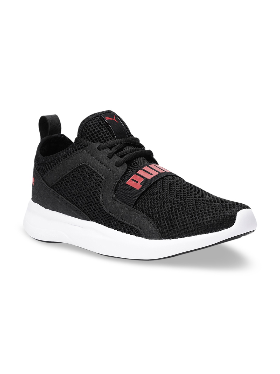 

Puma Unisex Black Woven Design Synthetic Mid-Top Troy MU Sneakers