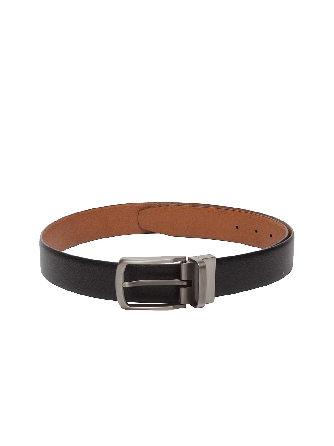 

amicraft Men Black & Tan Brown Reversible Textured Belt
