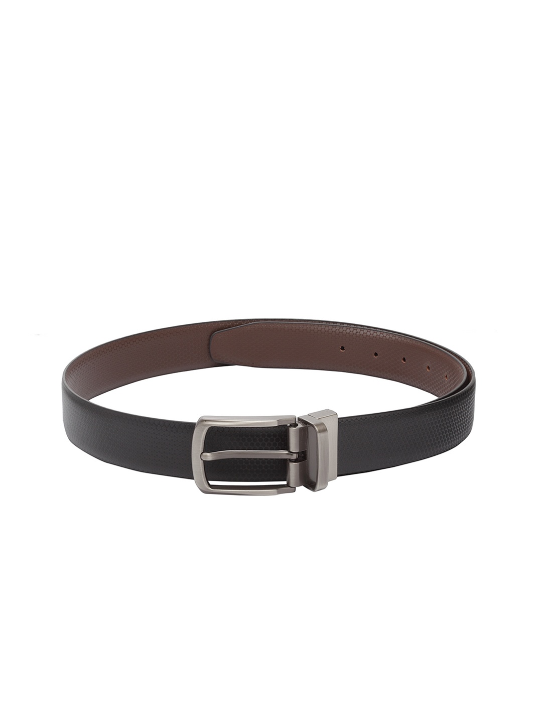 

amicraft Men Black & Brown Textured Reversible Belt