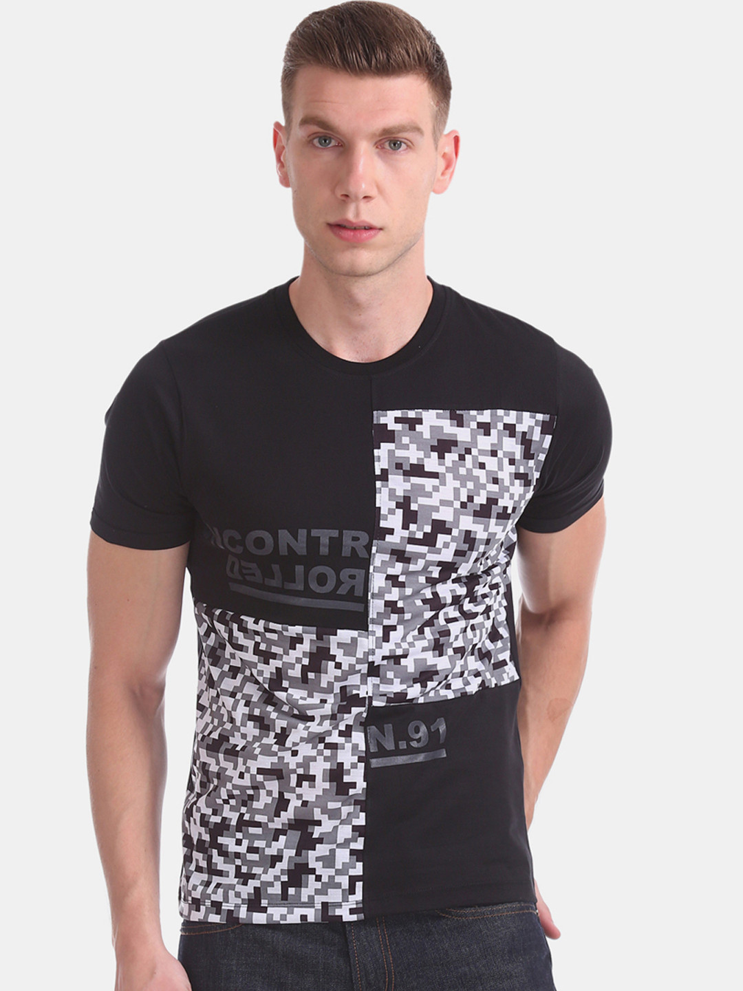 

Colt Men Black Printed Round Neck T-shirt