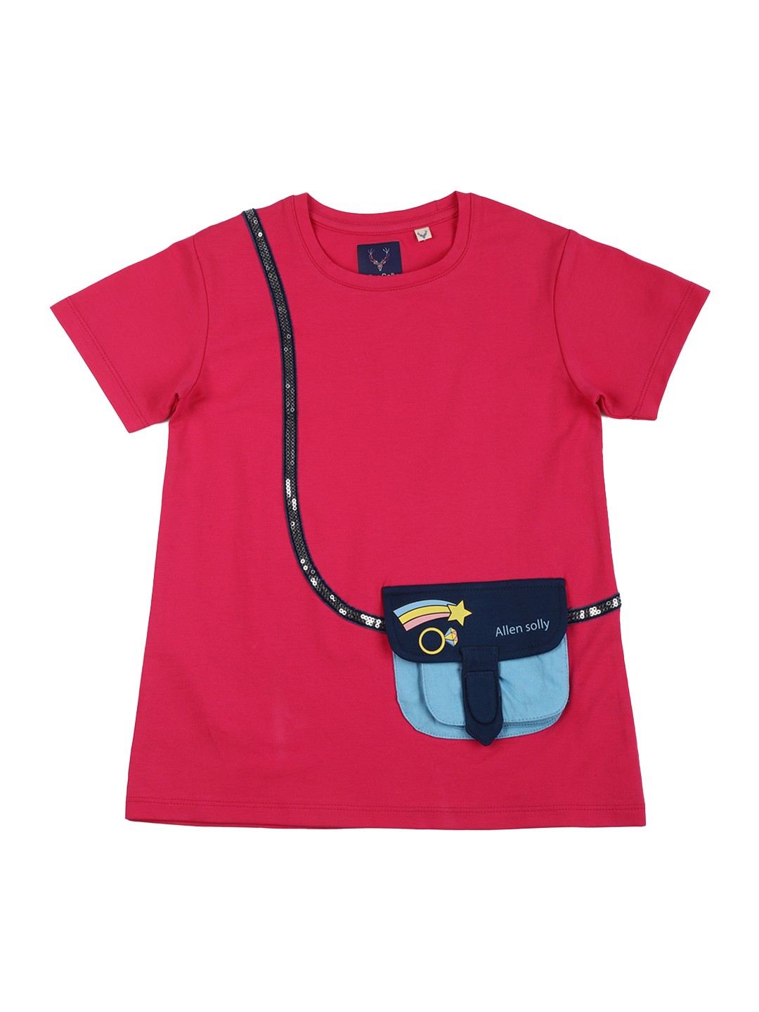 

Allen Solly Junior Girls Pink Sequinned Round Neck T-shirt
