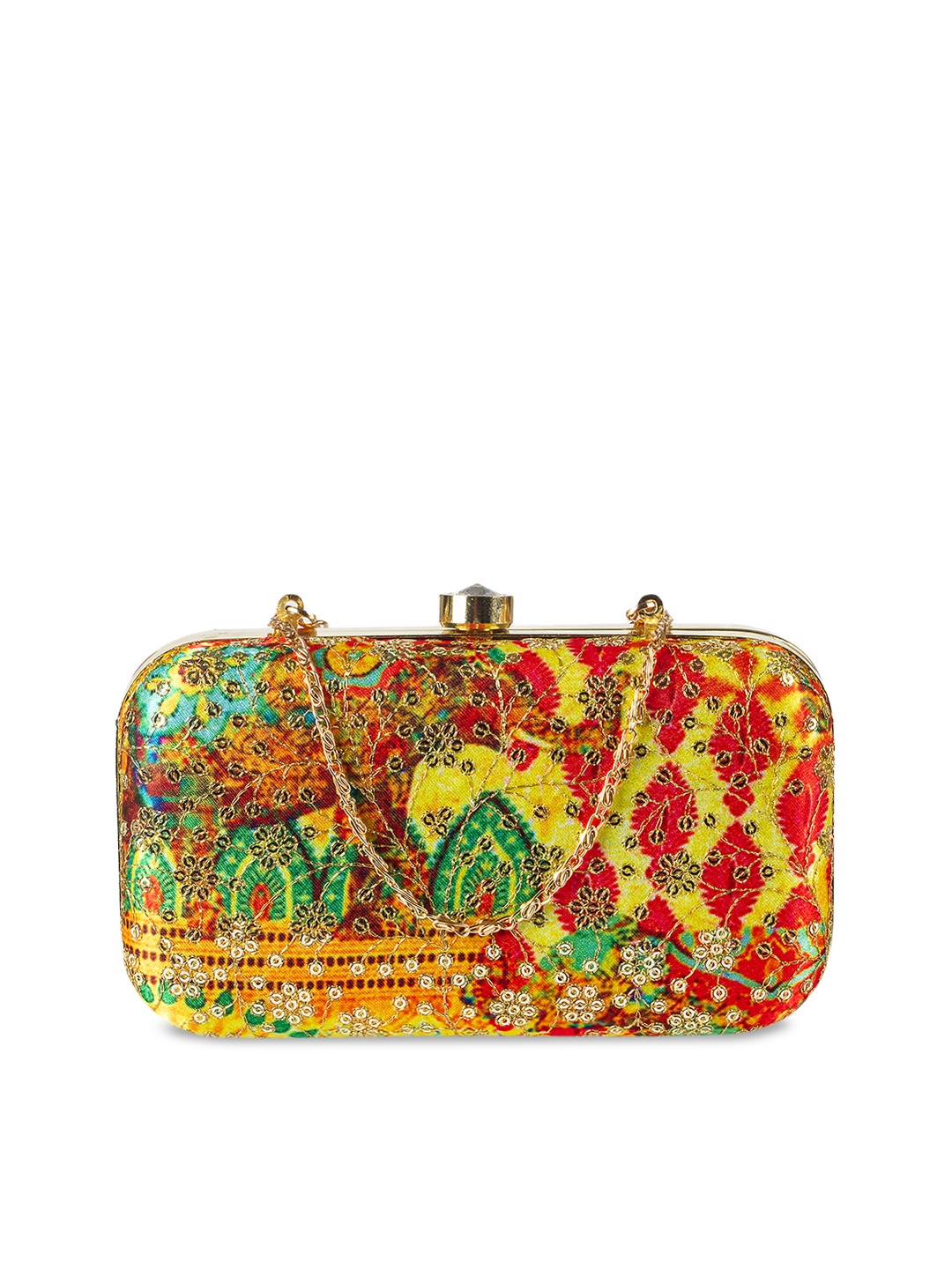 

PARIZAAT BY SHADAB KHAN Green & Yellow Embroidered Clutch