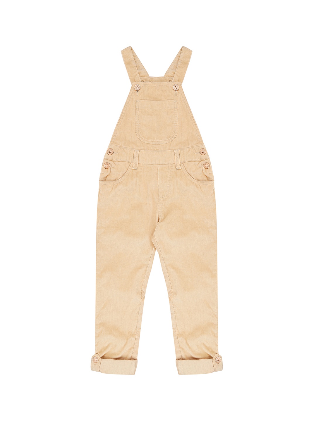 

Pantaloons Junior Boys Beige Solid Casual Regular-Fit Dungaree
