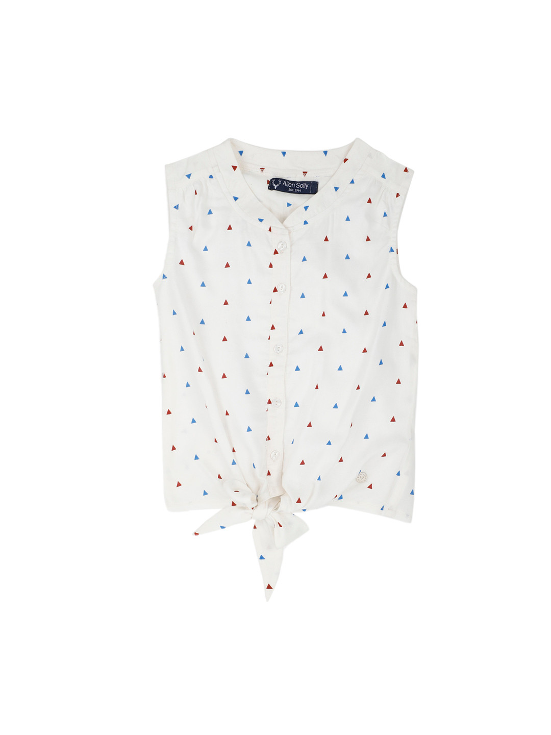 

Allen Solly Junior Girls White Printed Shirt Style Top