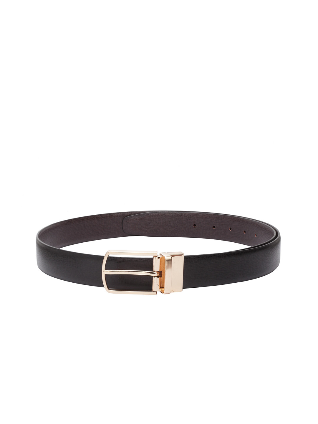 

amicraft Men Black & Brown Textured Reversible Belt