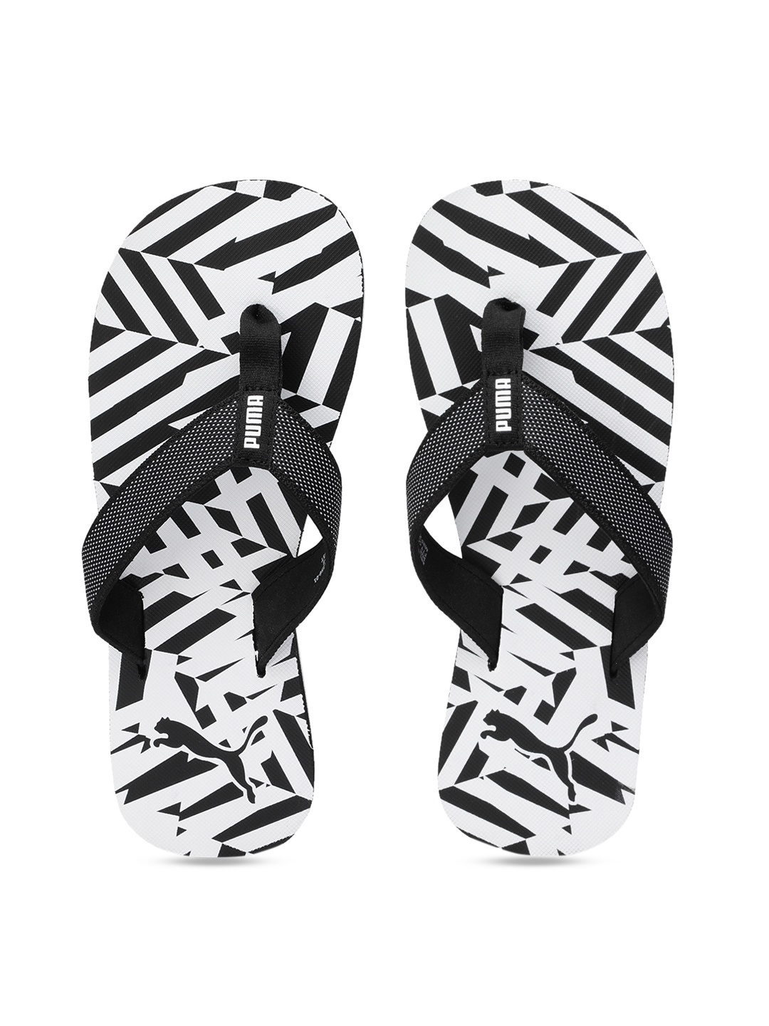 

Puma Unisex Black White Caspian GU 3 Printed Thong Flip-Flops
