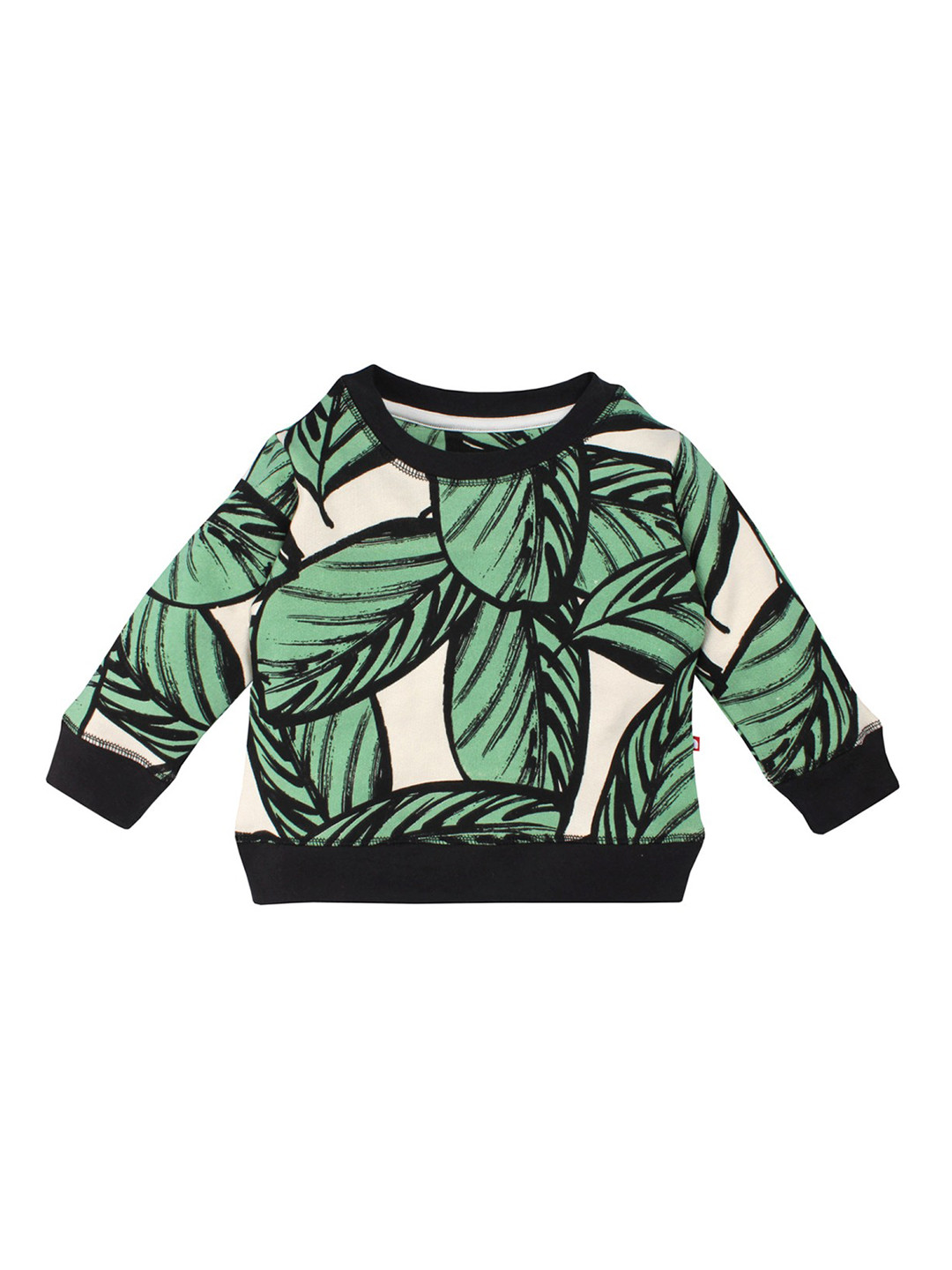 

Nino Bambino Unisex Organic Cotton Cream-Coloured & Green Printed Sustainable Sweatshirt