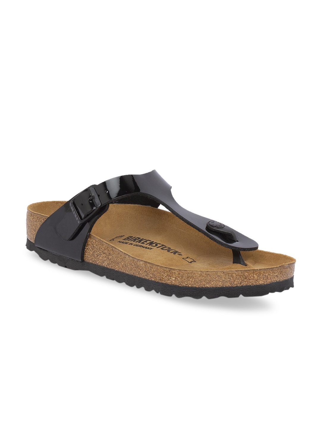 Birkenstock Black Gizeh Birko-Flor T-Strap Regular Width Flats