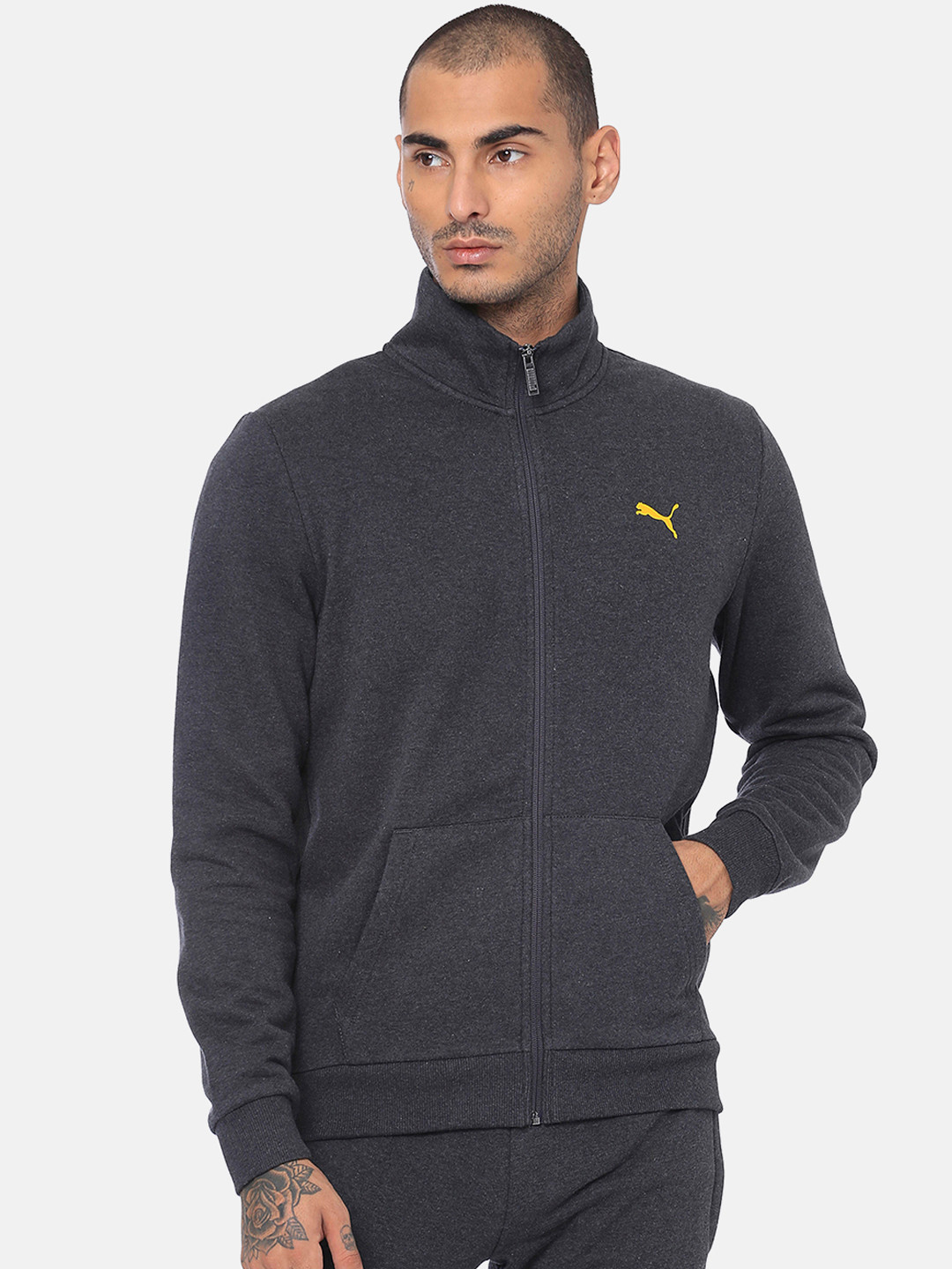 

Puma Men Grey Graphic Sweat VIII Printed Sweatshirt