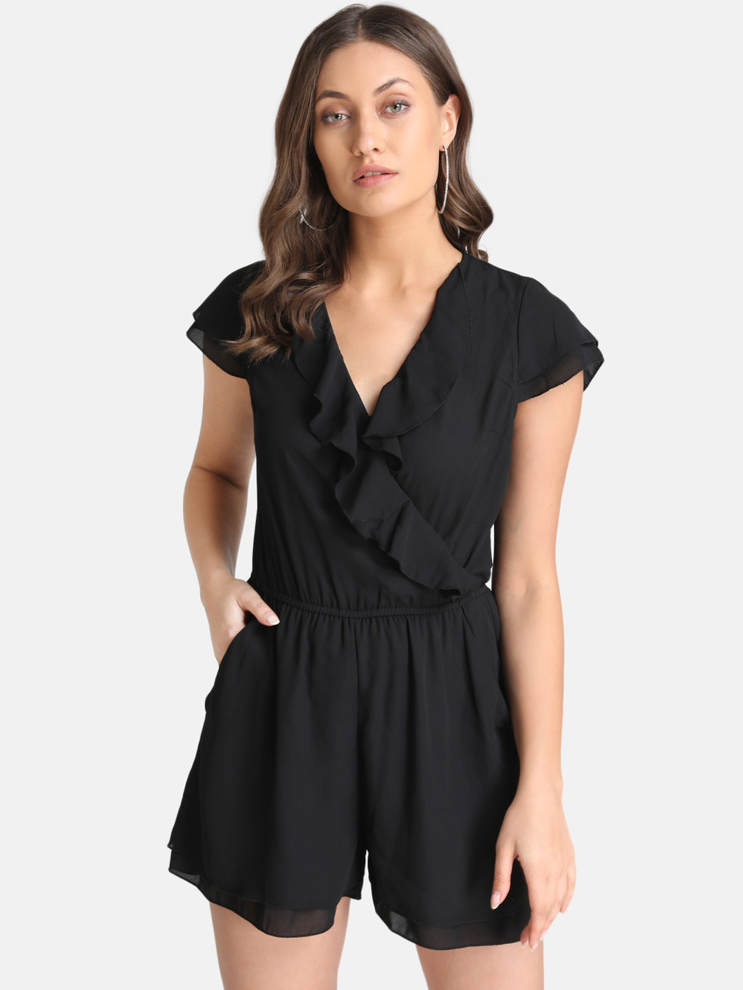 

Kazo Women Black Solid Playsuit