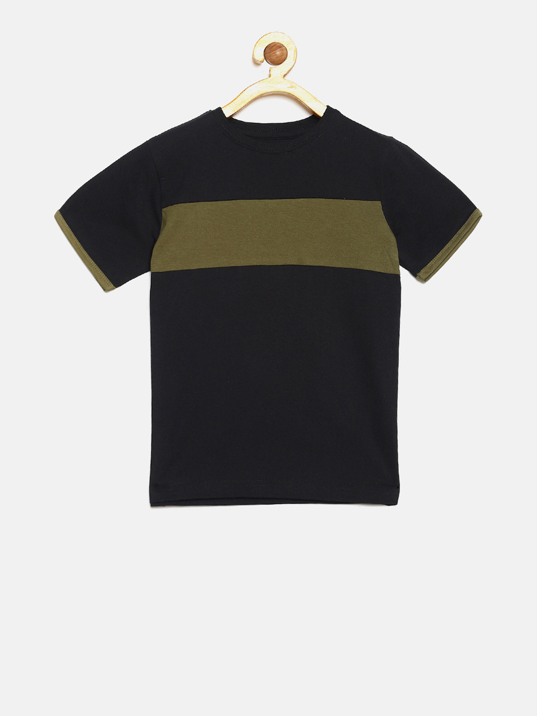 

DILLINGER Boys Black Colourblocked Round Neck Pure Cotton T-shirt