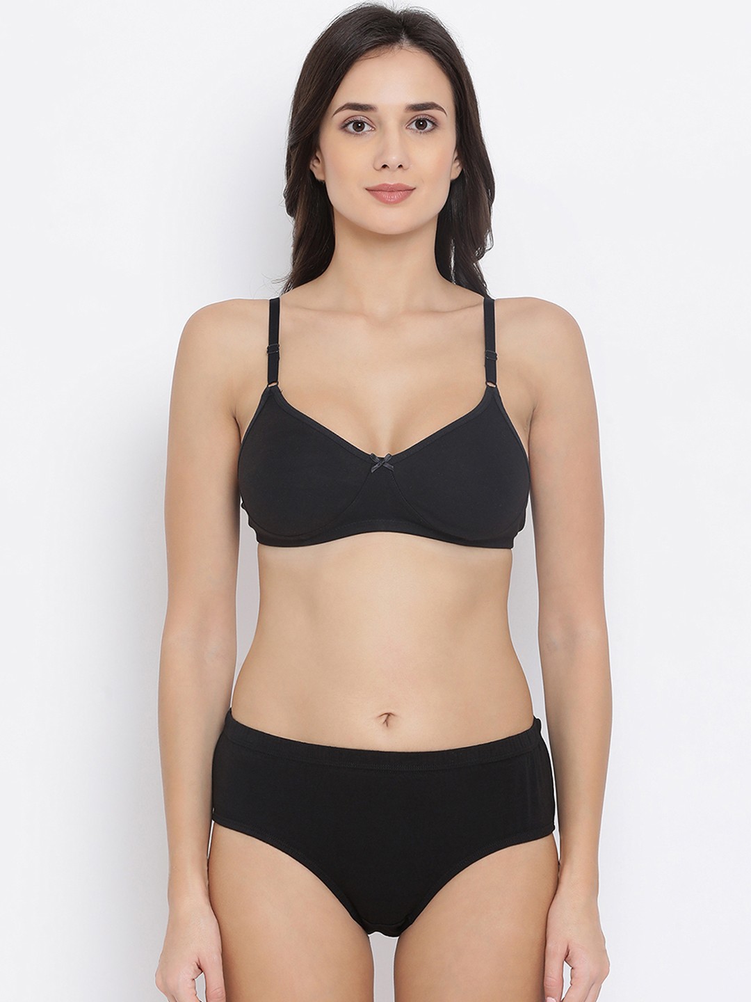

Clovia Women Black Solid Lingerie Set COMBBP22232B
