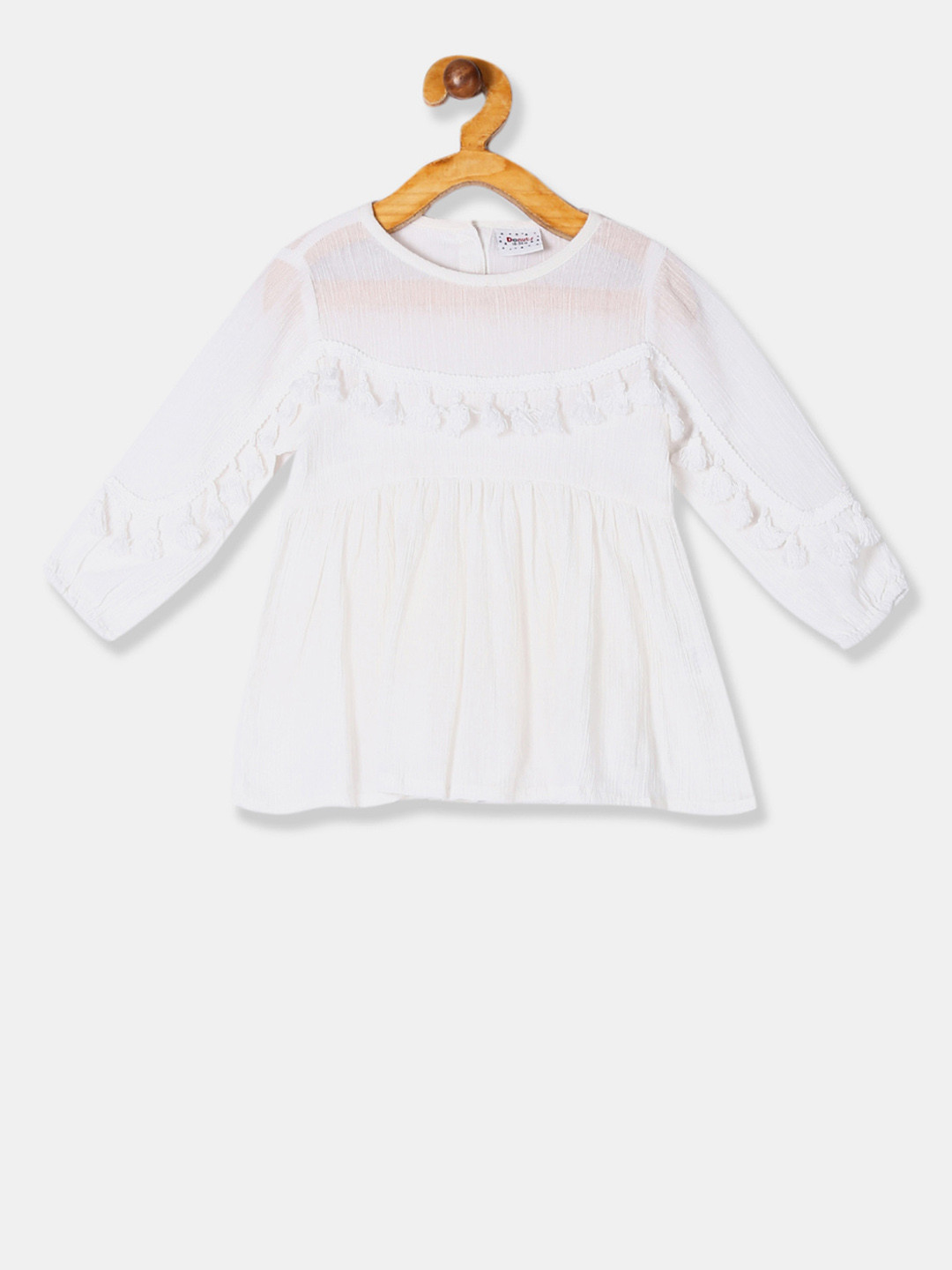 

Donuts Infant Girls White Solid Tunic