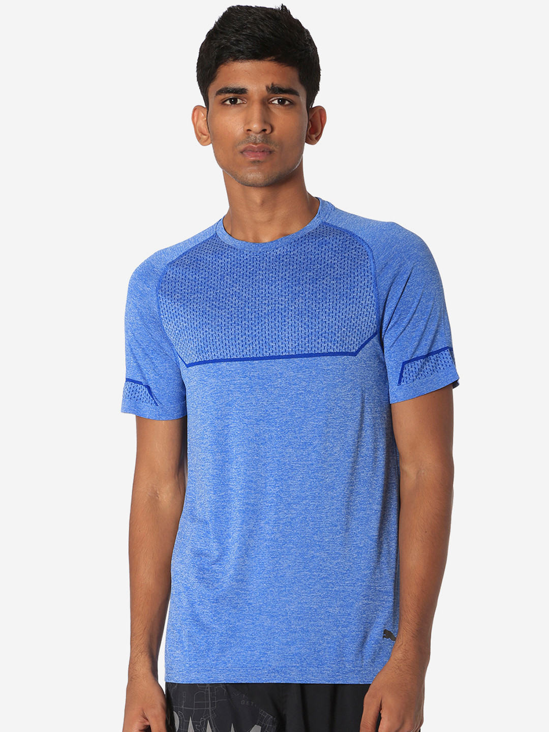 

Puma Men Blue Solid Round Neck Energy Seamless Galaxy T-shirt