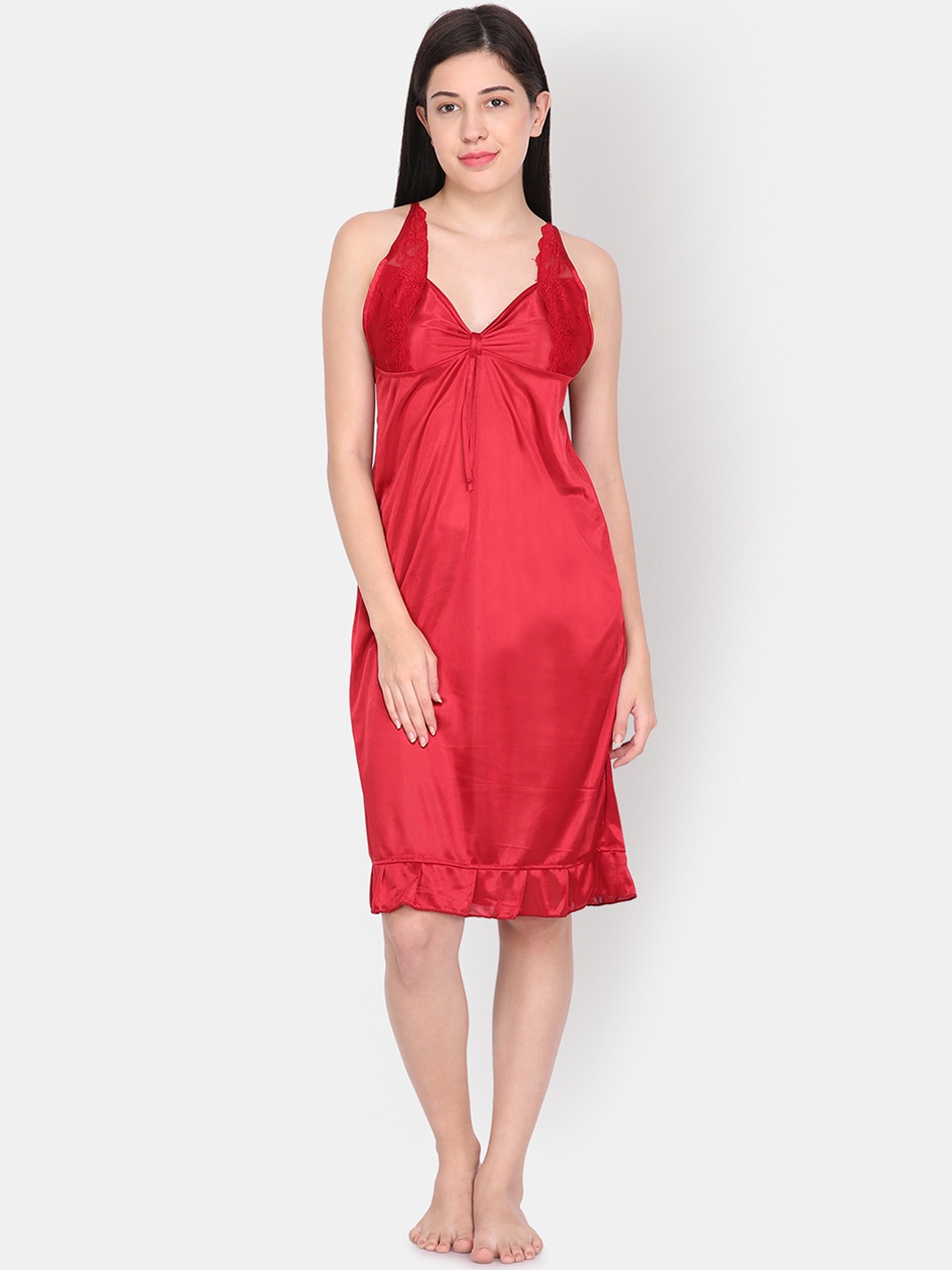 Ms.Lingies Red Solid Baby Doll MS086I