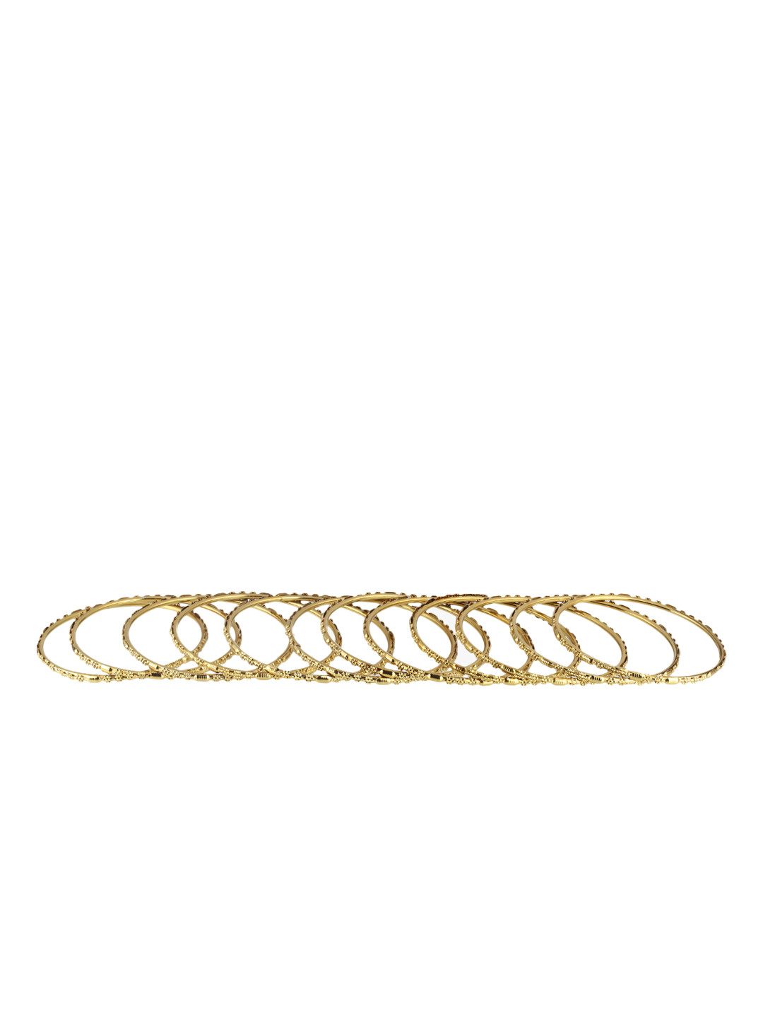 

Adwitiya Set of 12 Gold-Plated Handcrafted Bangles