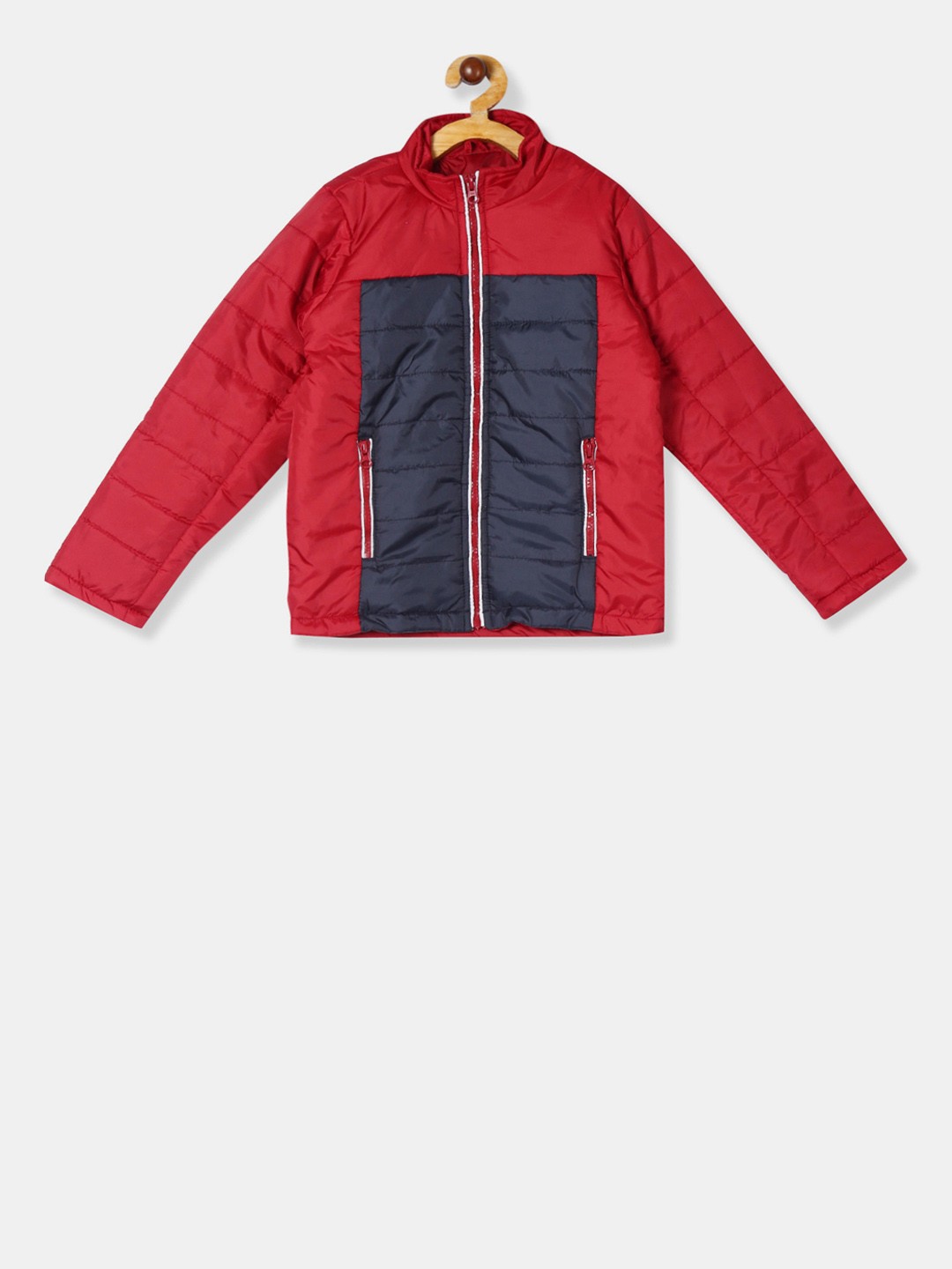 

Cherokee Boys Red & Navy Blue Colourblocked Padded Jacket