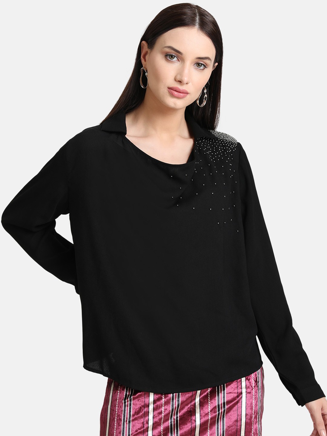 

Kazo Women Black Embellished Top
