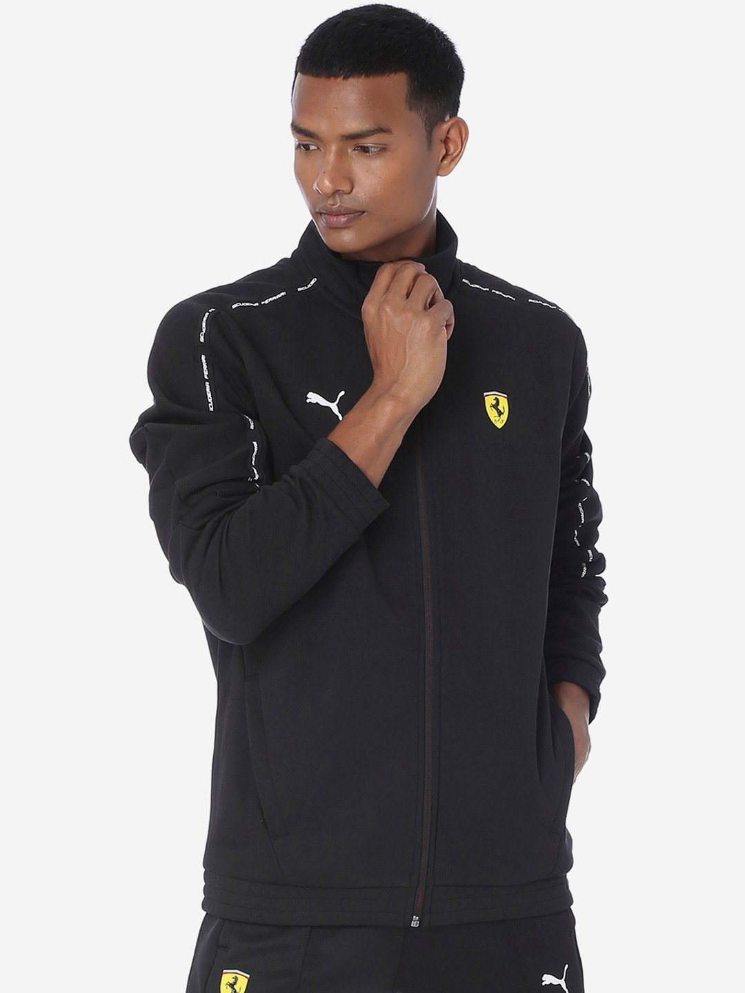 

PUMA Motorsport Men Black Solid Sporty SF Sweat Track Jacket