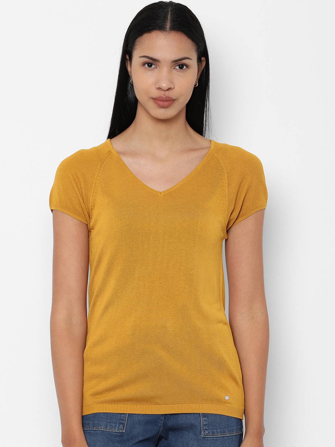 

Allen Solly Woman Yellow Solid Top